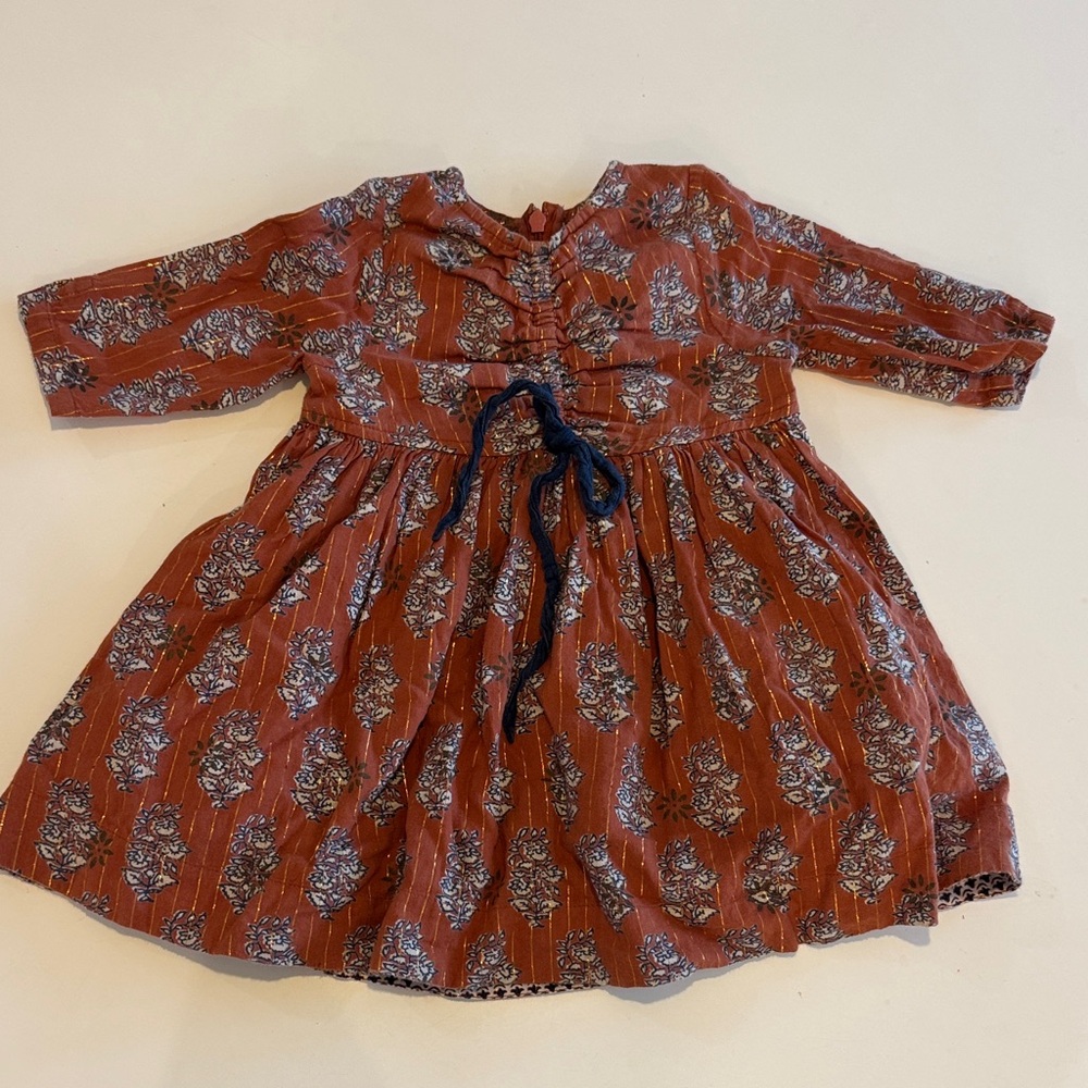 Pink chicken floral dress 6-12 months
